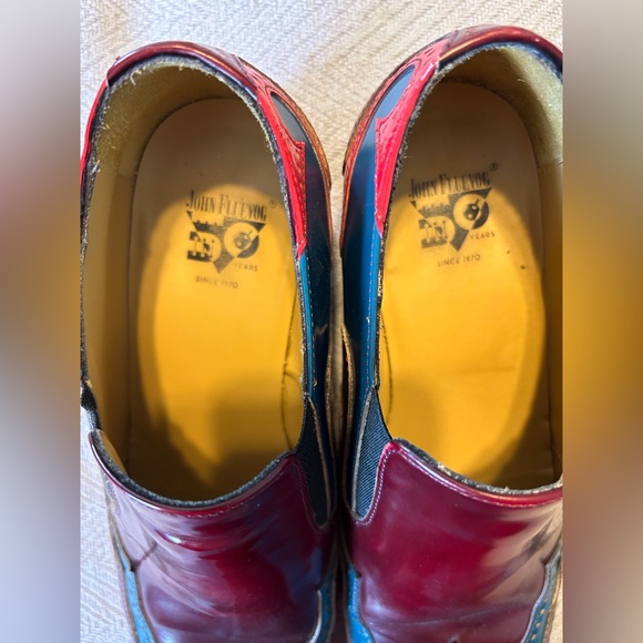 John Fluevog Women's Red and Blue Loafers - Picture 3 of 8